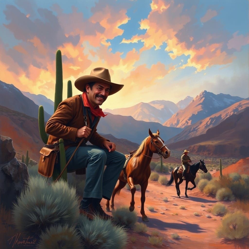 Ethereal Portrait of Alfonso Bedoya in a Fantastical Scene