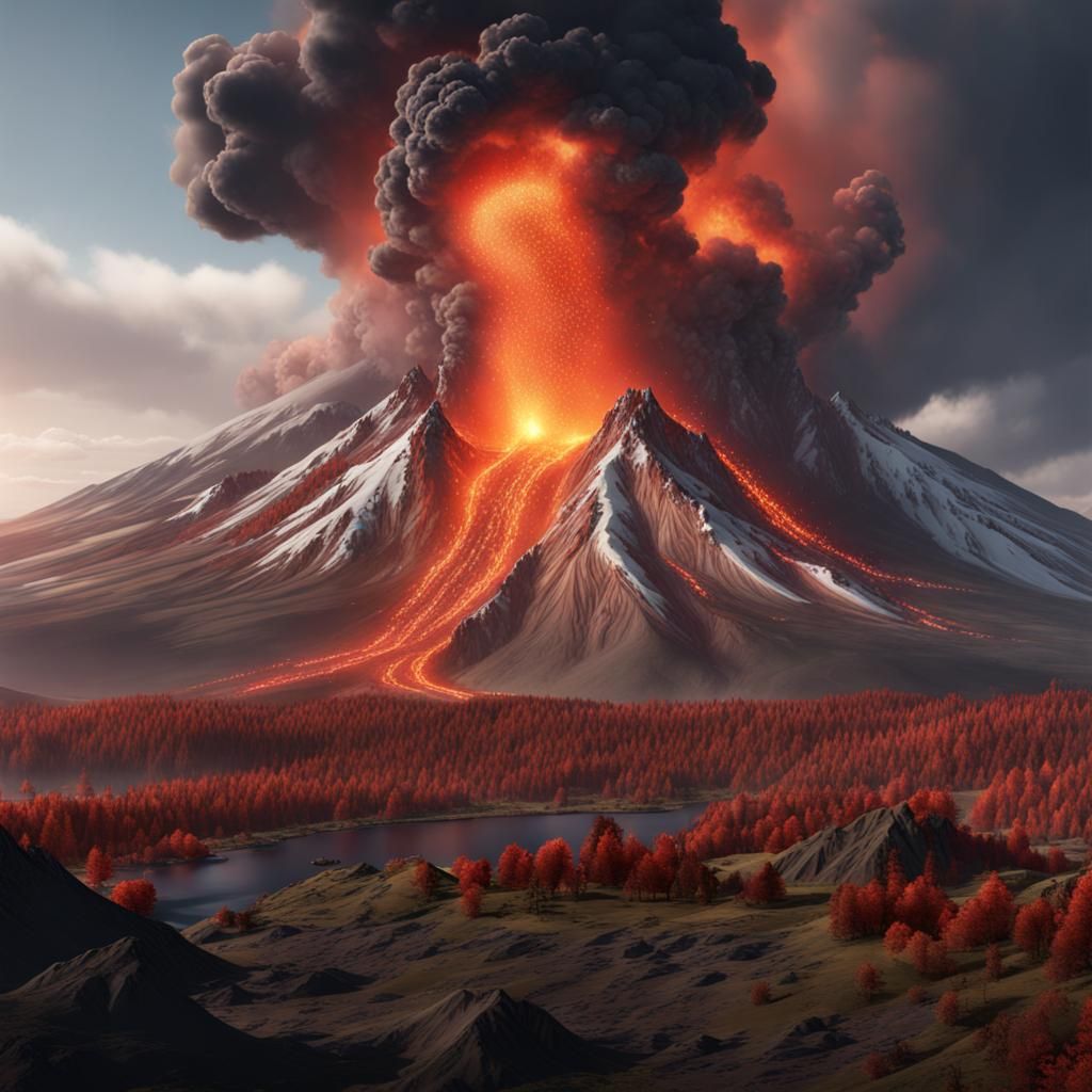 Fantastical Kamchatka Volcano Eruption in Vivid Colors