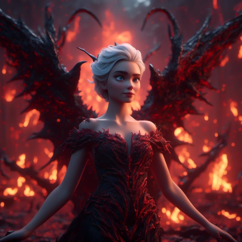 Elsa in Hellish Demon Form