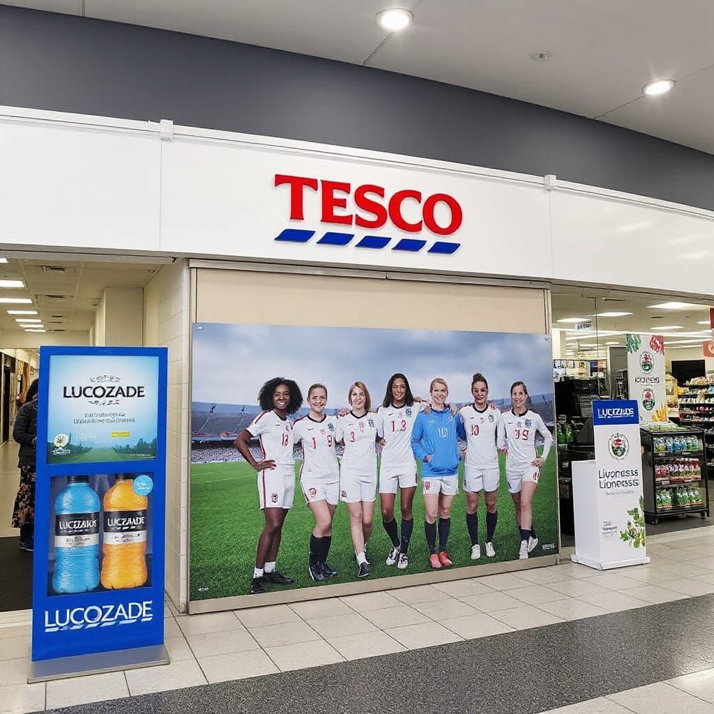 Tesco has apologised after a promotional stand advertising a chance to meet the England women's football team was put up...