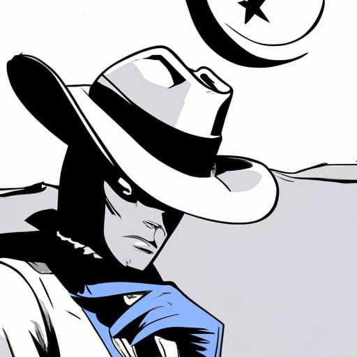 Alien Cowboy in Comic Book Style