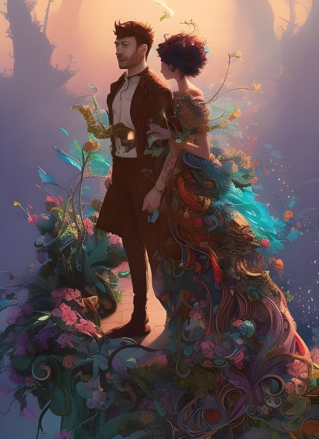 Intricately Detailed Portrait of Eternal Love