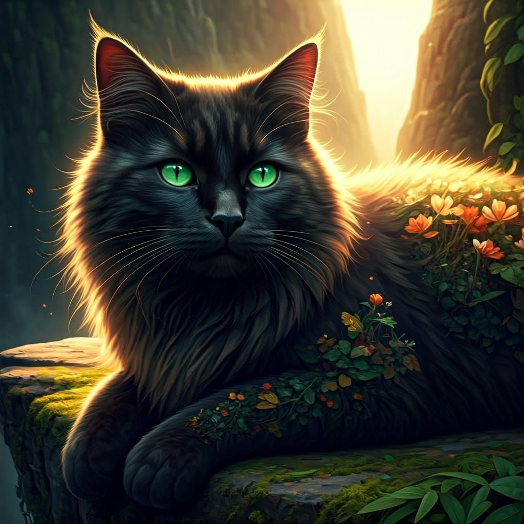 Regal Feline Form Blends with Nature in Dazzling, High-Resol...