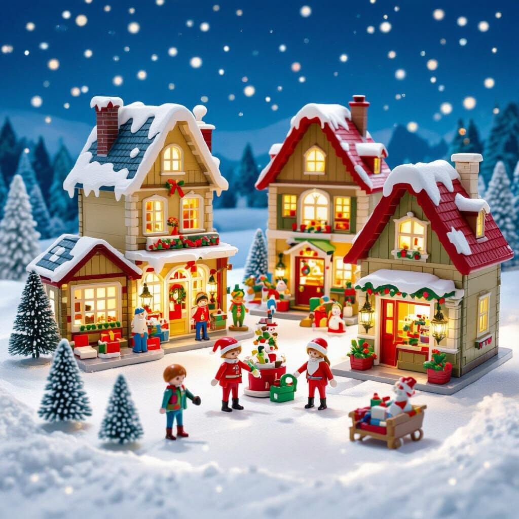 Charming Playmobil Christmas Village Scene