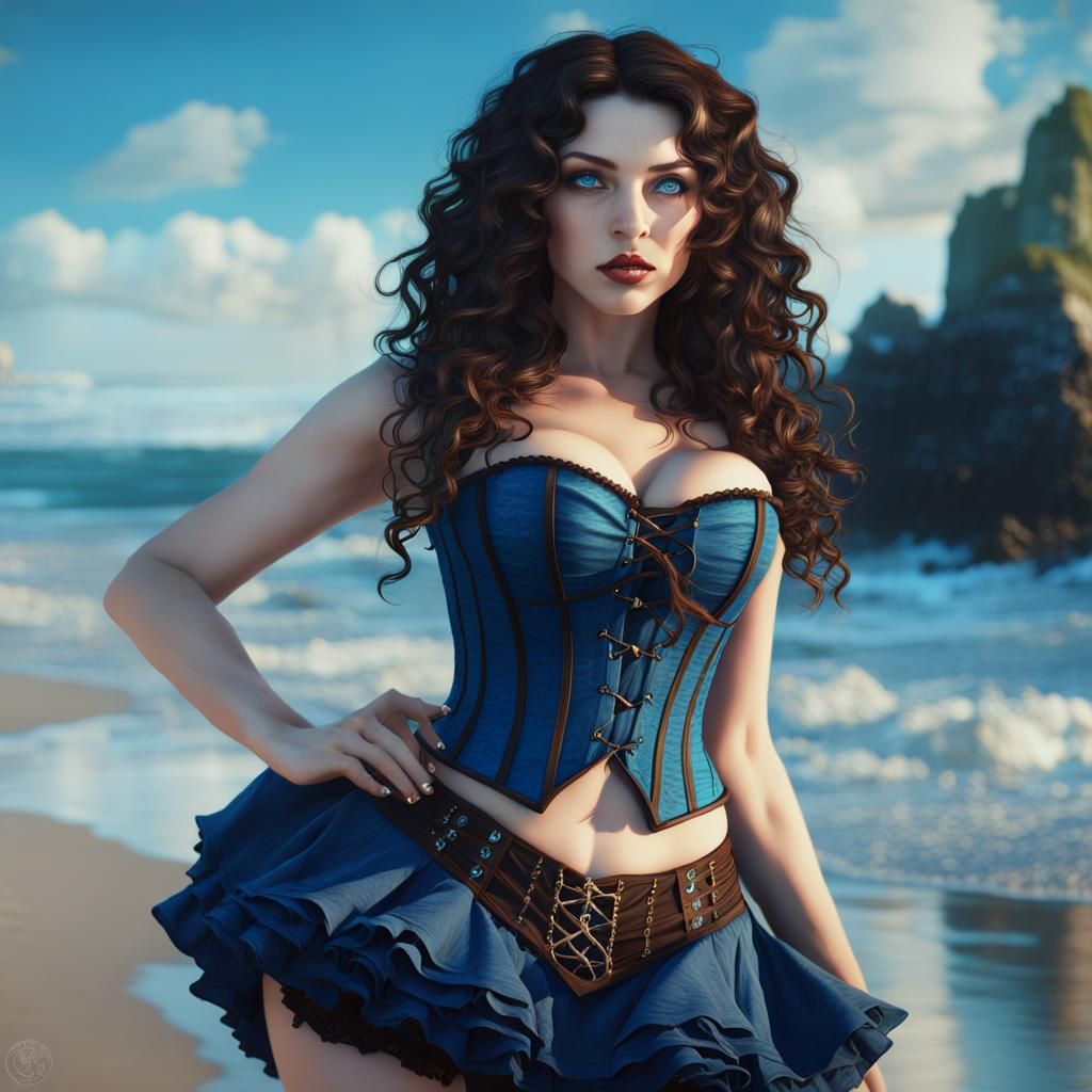 Enchanting Summer Siren in Whimsical Beach Fantasy