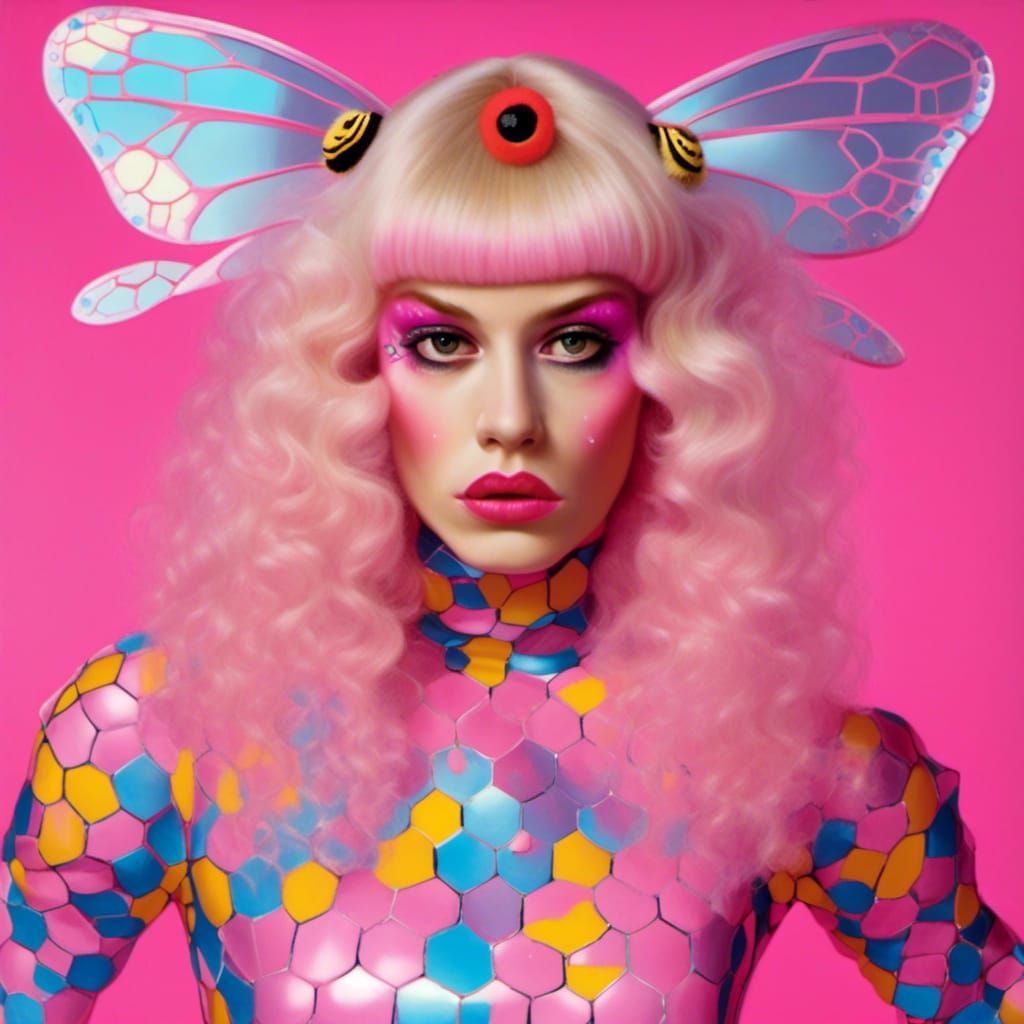 Hyperreal Roller Disco Icon in Pink