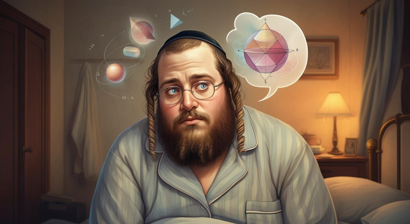 Young Hasidic Philosopher Contemplates Mathematical Harmony