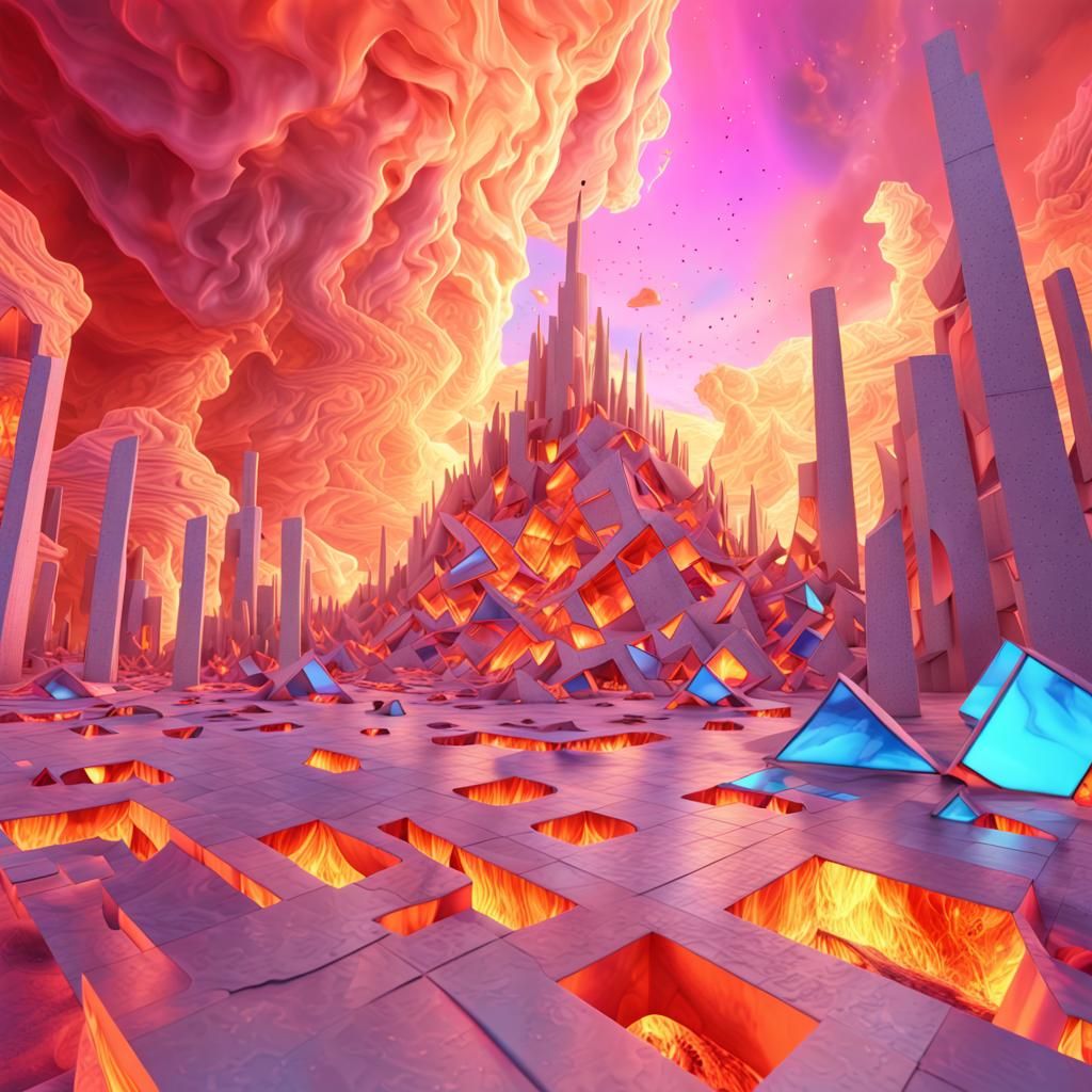 Surreal Metamorphosis of Hell and Heaven in Geometric Harmon...