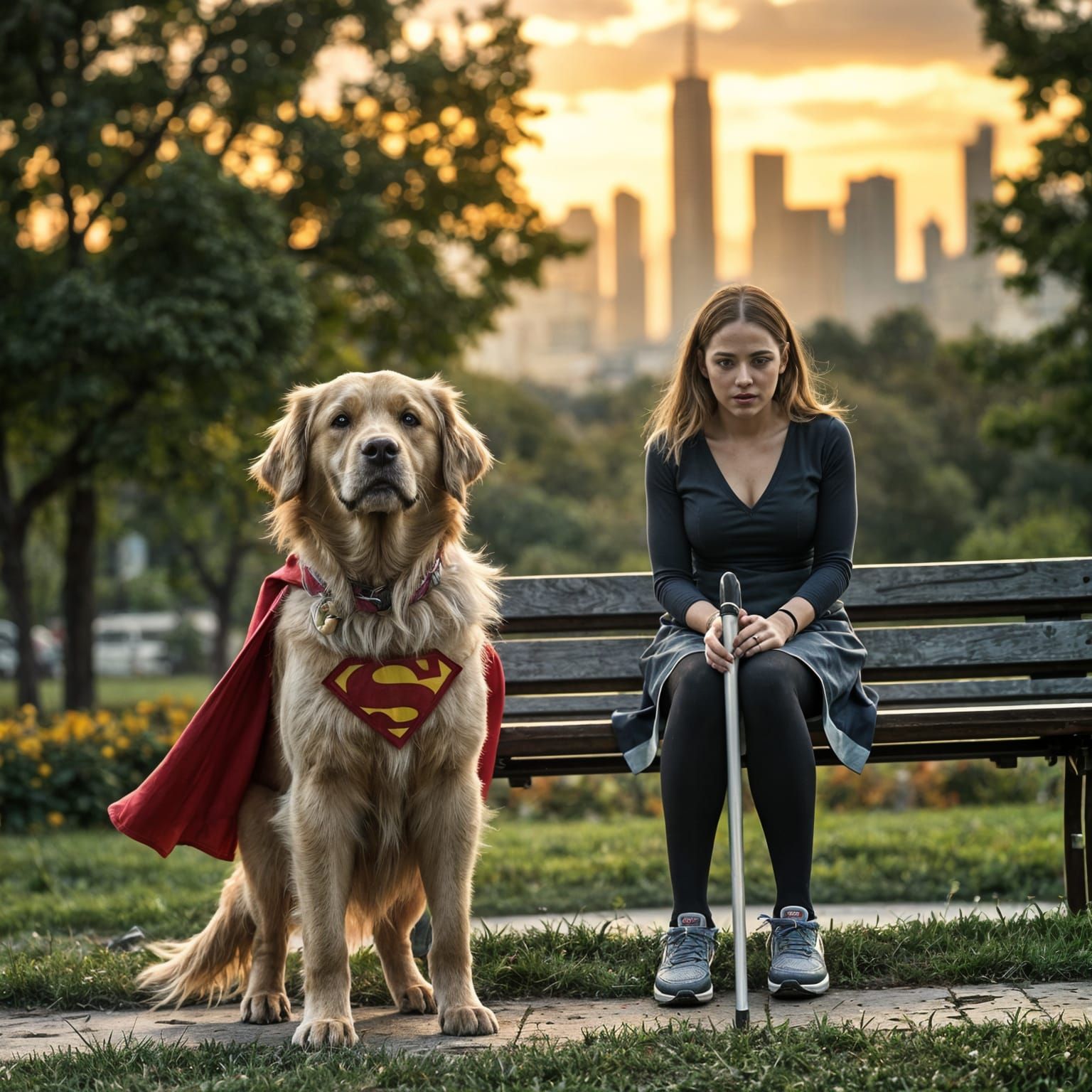 Golden Retriever Assistance Dog Embraces Superhero Spirit