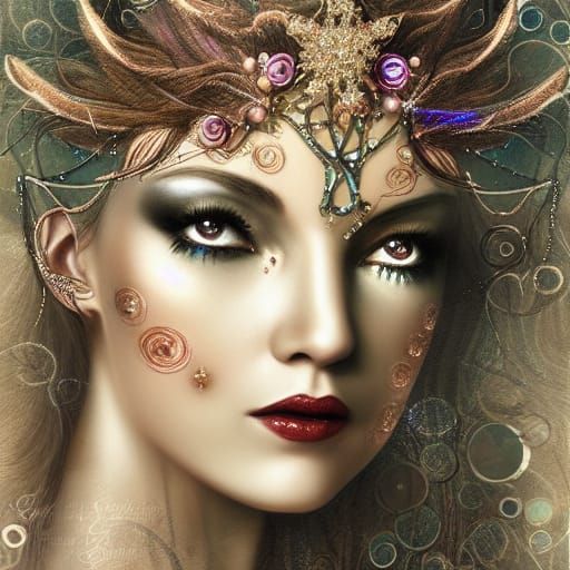 Winter Solstice Goddess: Elegant Couture Portrait in Sparkli...
