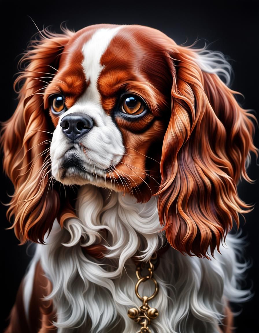 Hyperrealistic Cavalier King Charles Spaniel Portrait