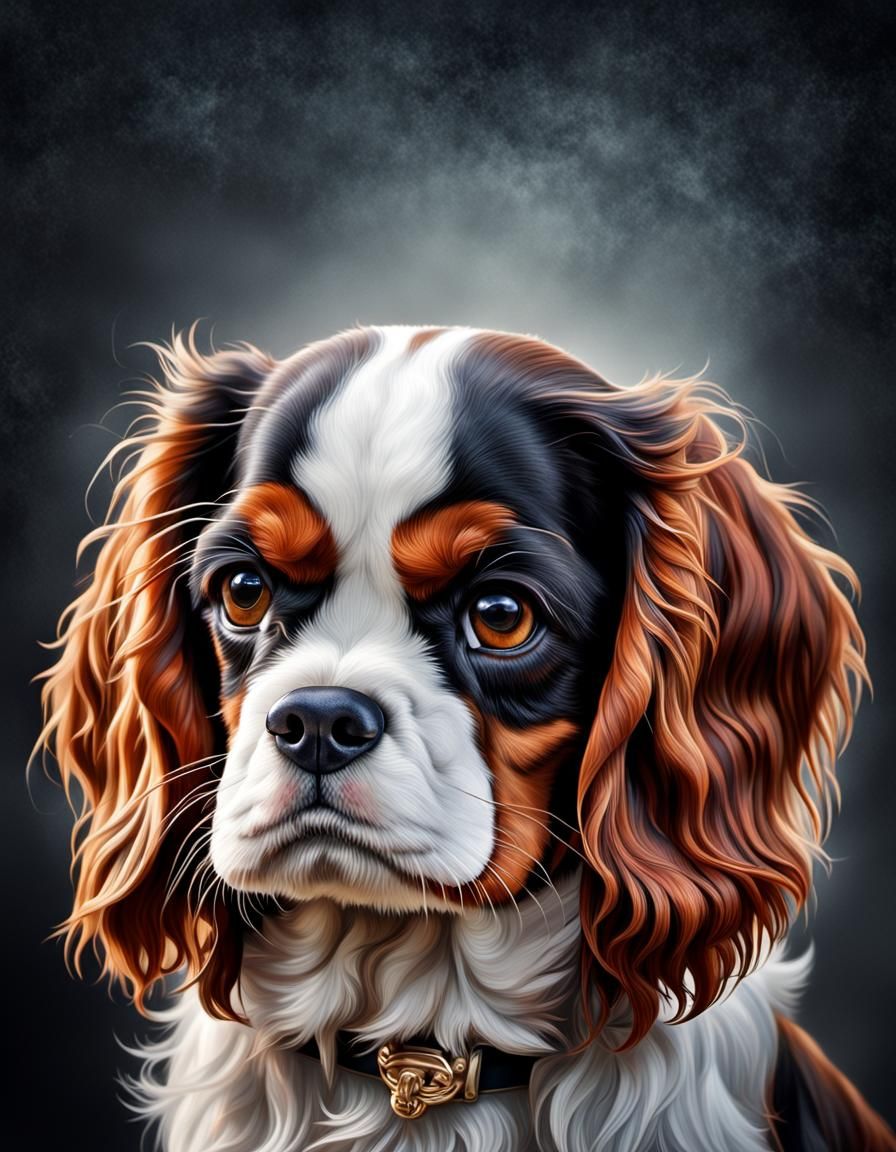 Hyperrealistic Cavalier King Charles Spaniel Portrait