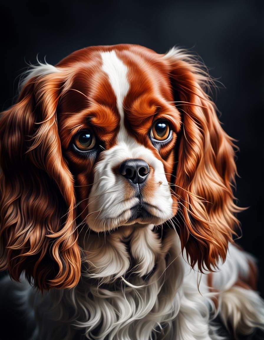 Hyperrealistic Cavalier King Charles Spaniel in HDR