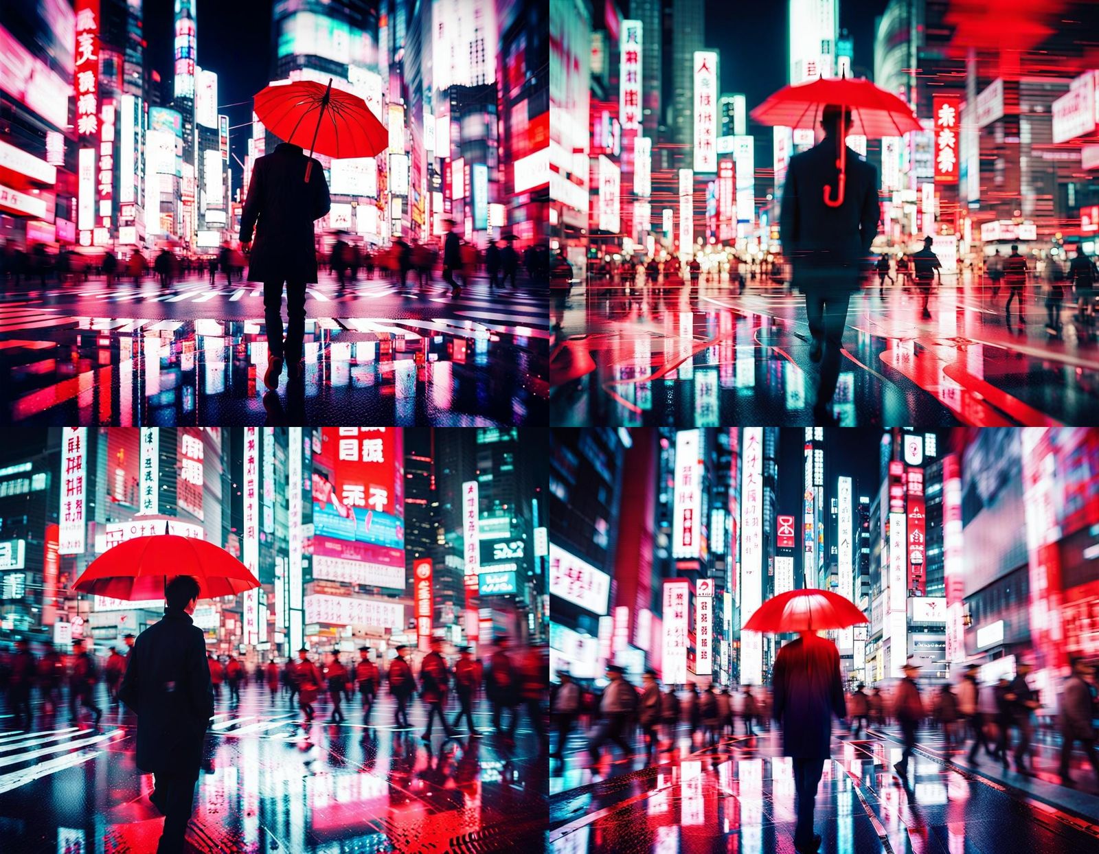 Glitch Art of Tokyo Cityscape at Night