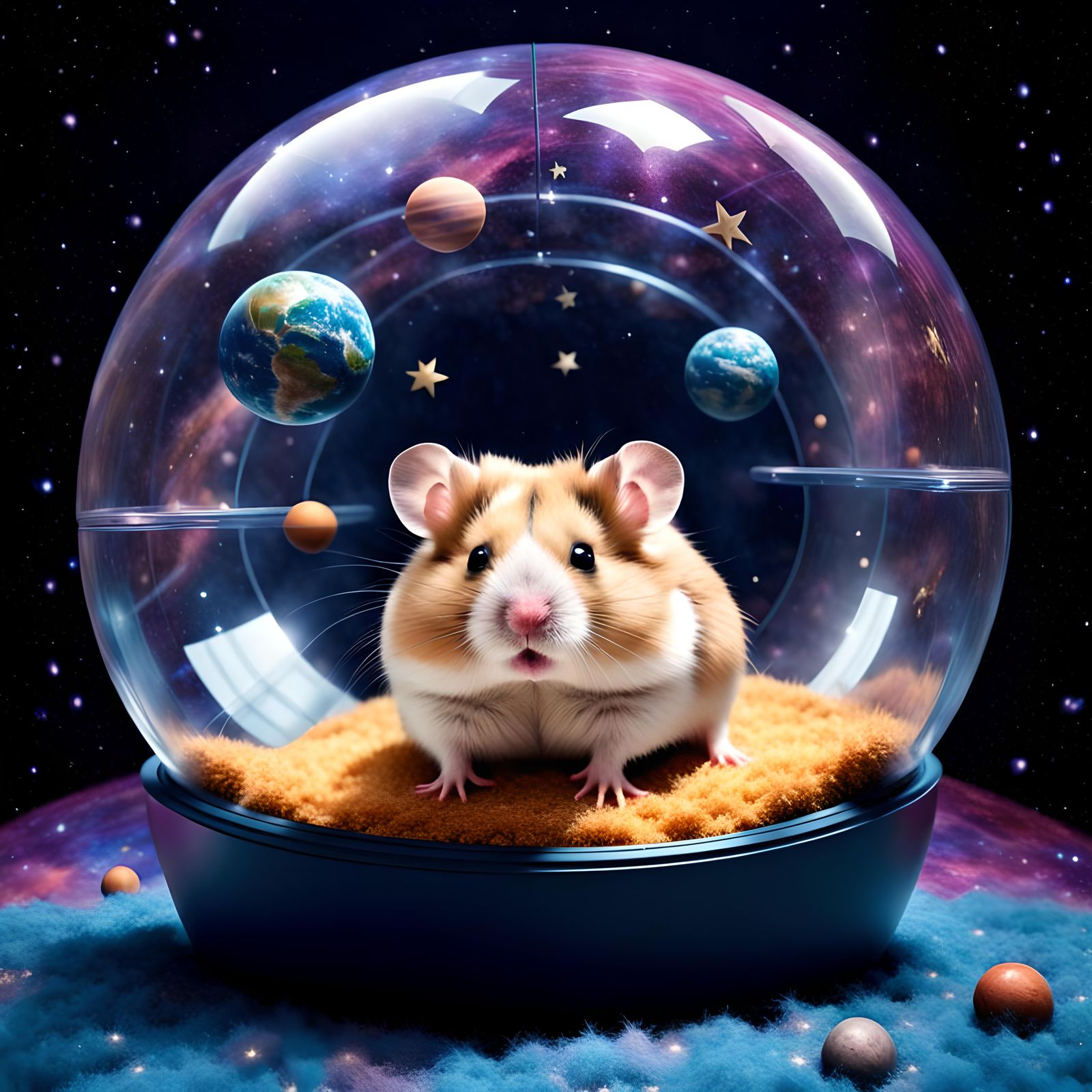 Cosmic Hamster Odyssey in Dreamcore Realm