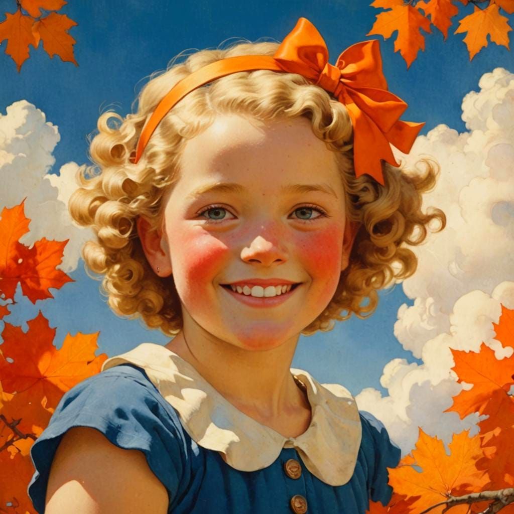 A Timeless Girl Amidst Vibrant Autumn Splendor