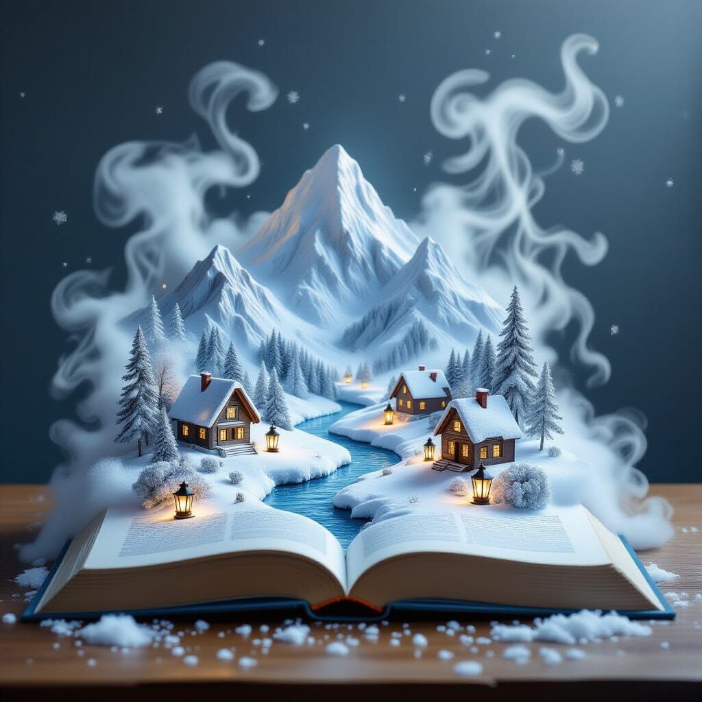 Surreal Dreamscape Spills From Open Book