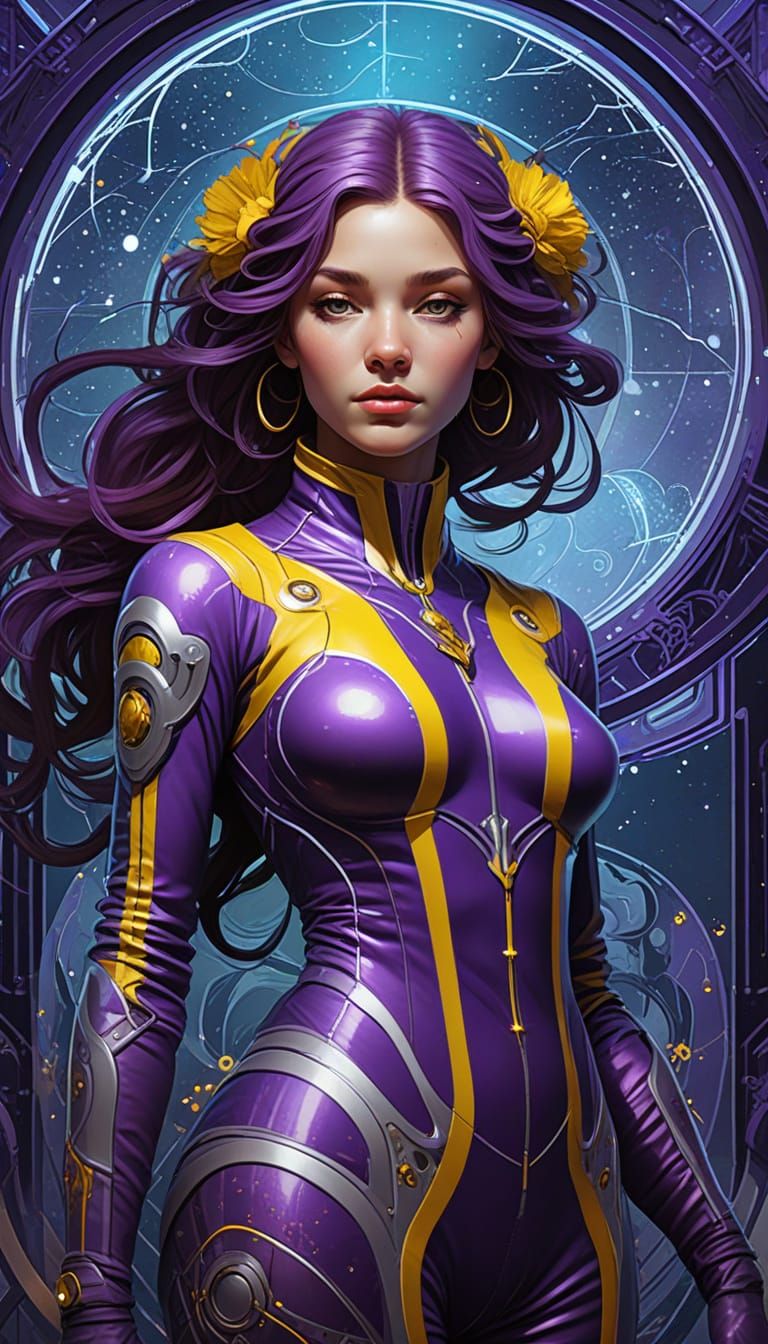 Futuristic Astronaut in Cosmic Academy Comic Style