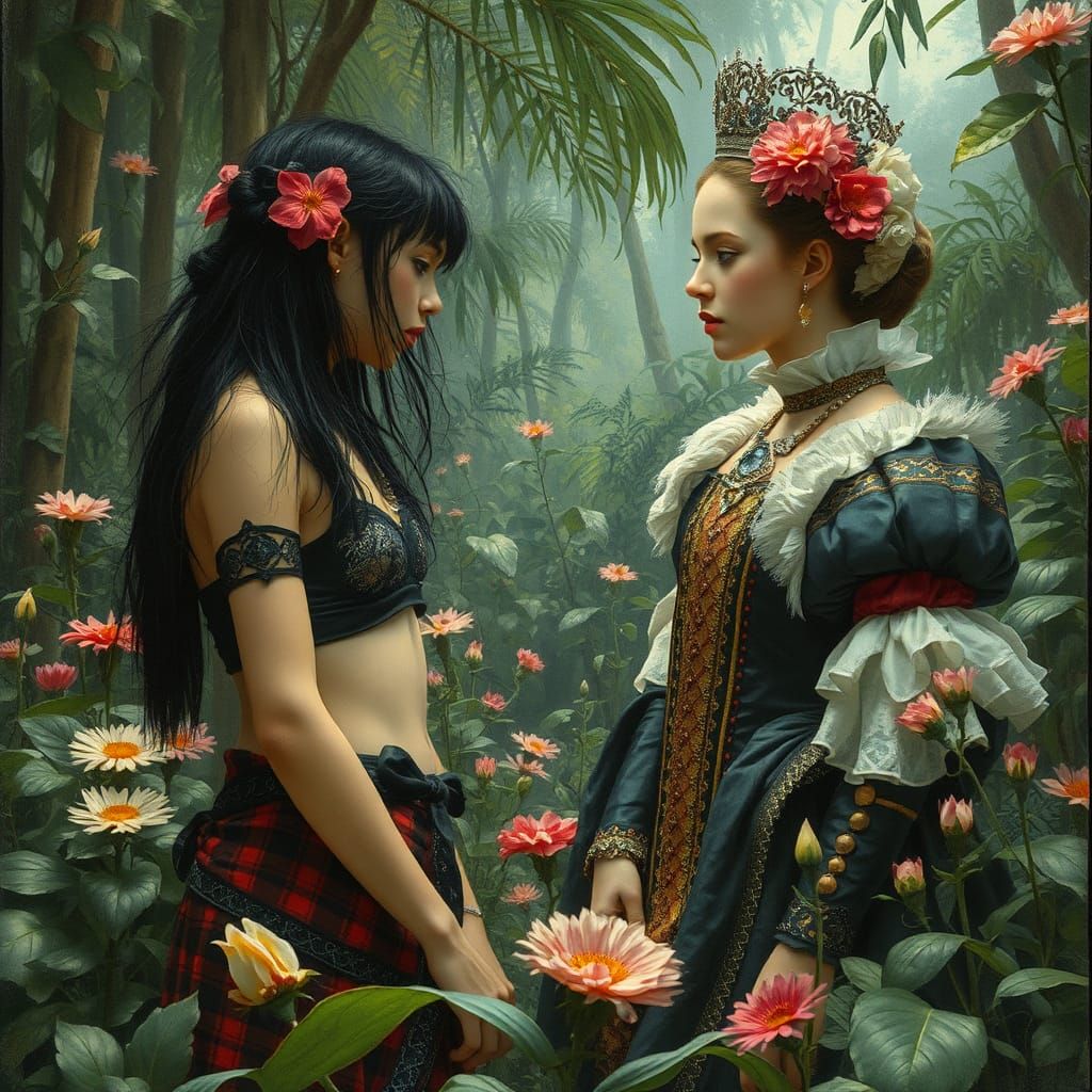 Punk Princess Meets Royal Royalty in Vibrant Jungle