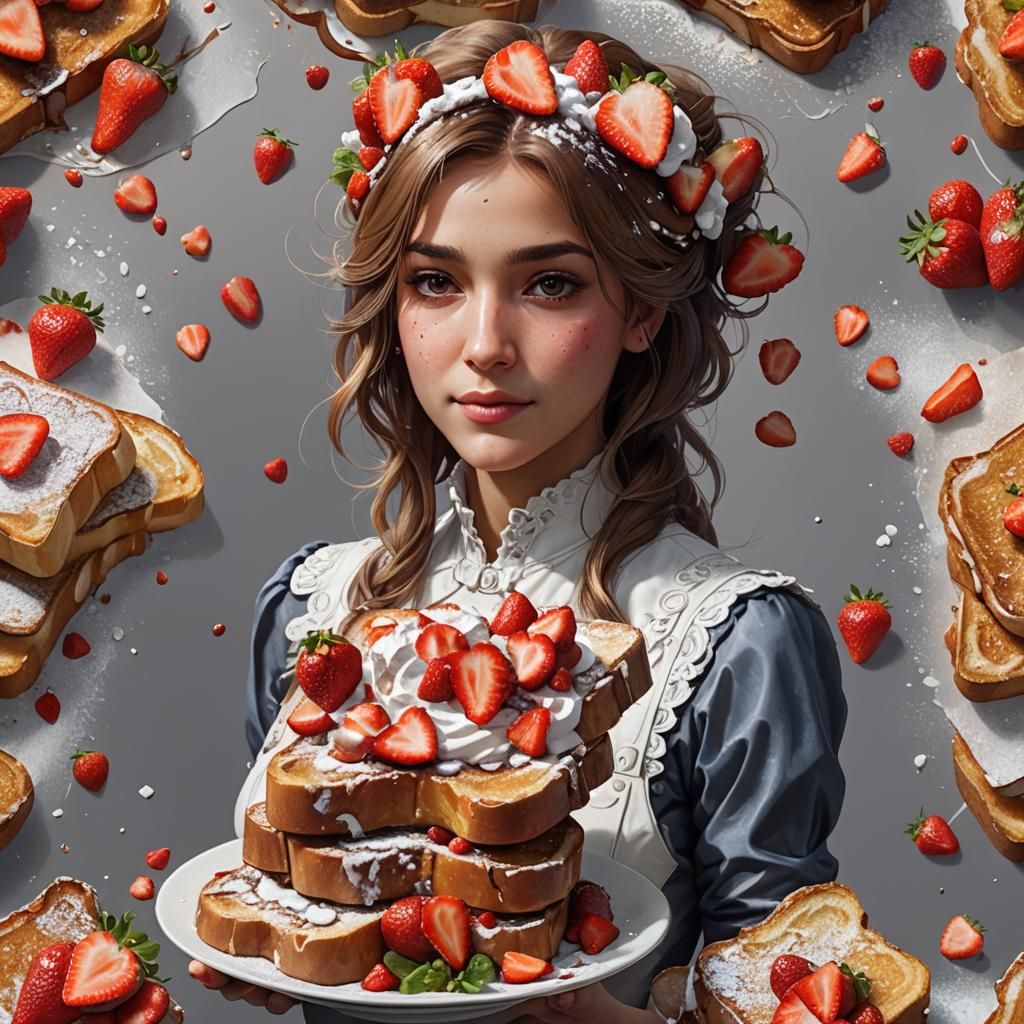 Surreal French Toast Goddess Radiates Sweetness and Innocenc...