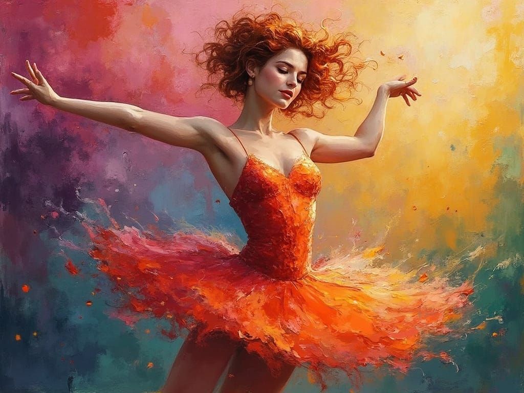 Abstract Ballerina Portrait in Rothko Style