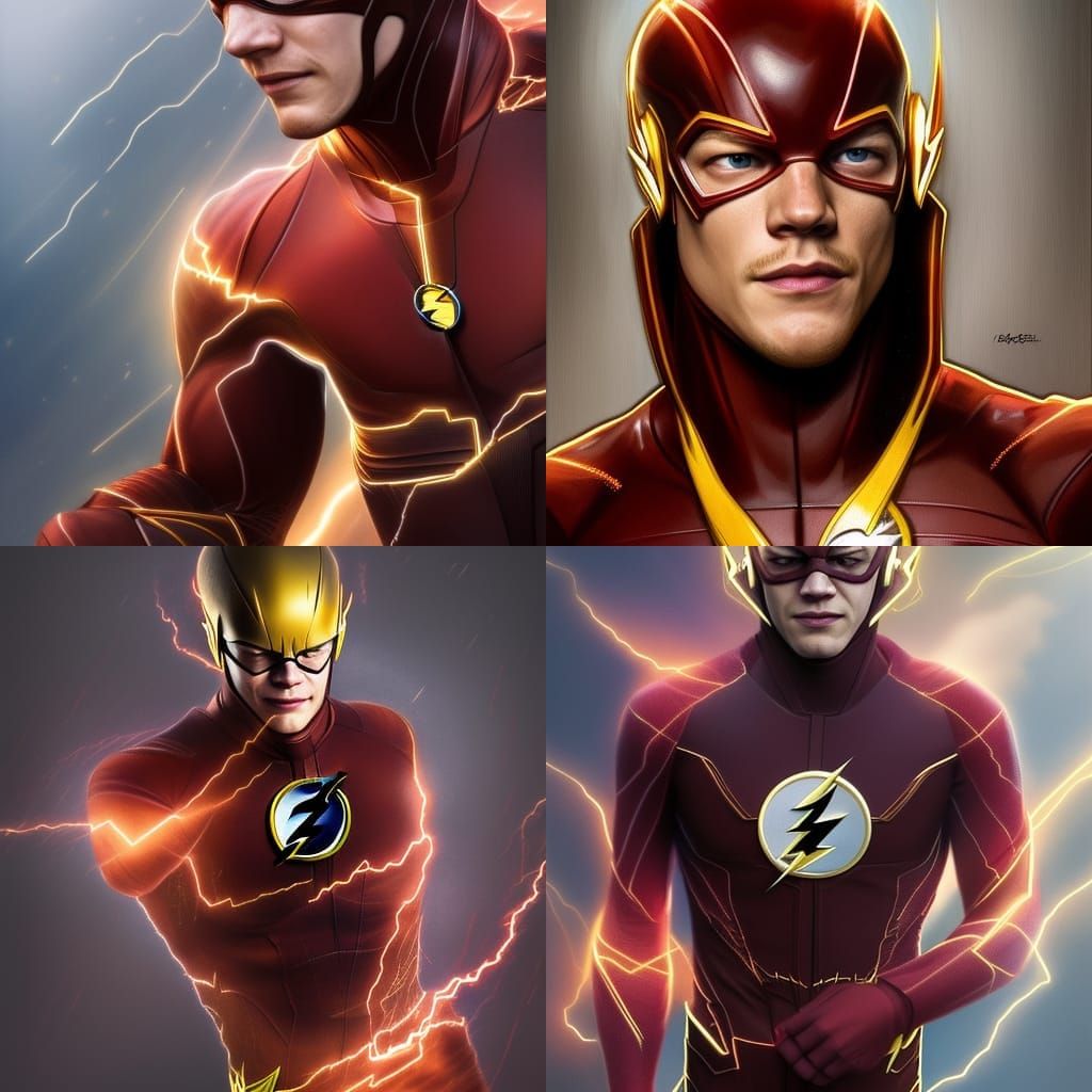 Lucas Till as The Flash in Epic Concept Art Style