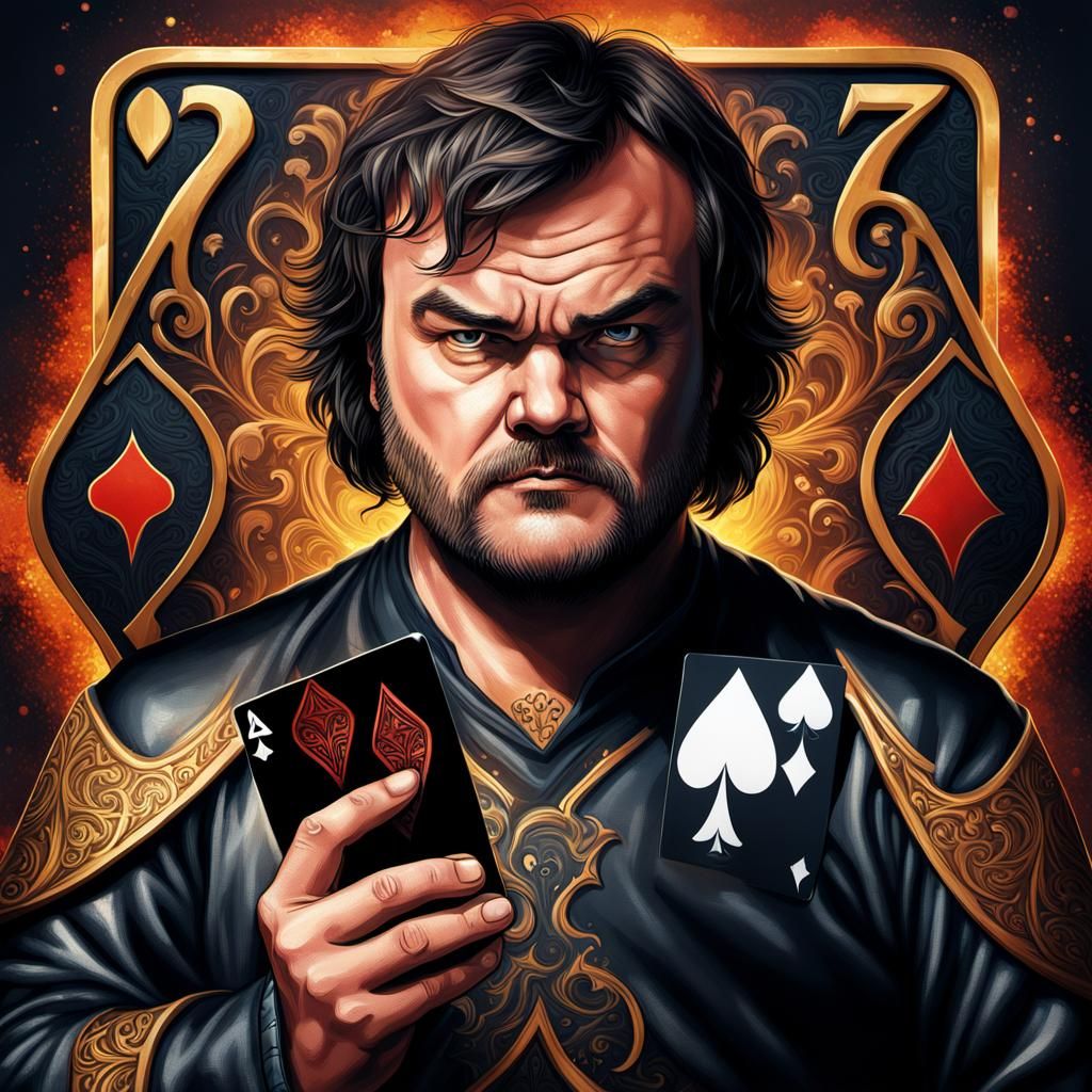 Jack Black with Intricately Detailed Card