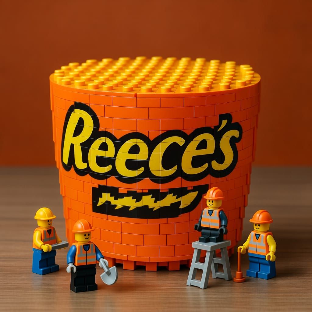 Giant Candy Bar Built of Toy Blocks