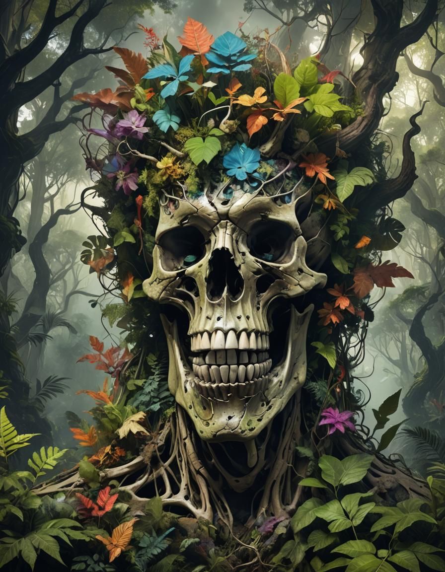 Hyperrealistic 3D Anatomical Study in a Dark, Prehistoric Fo...