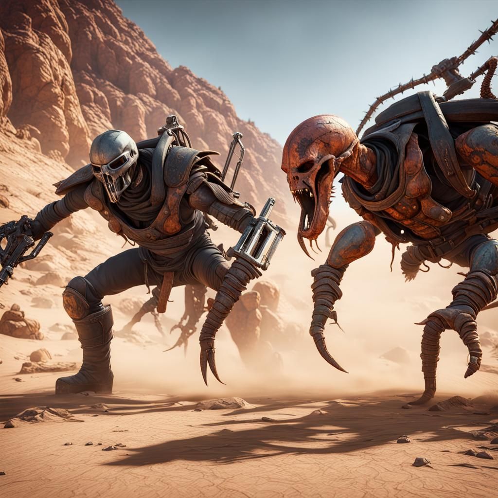 Mad Max Battles Scorpions in a Desert Canyon, Epic 3D Game C...
