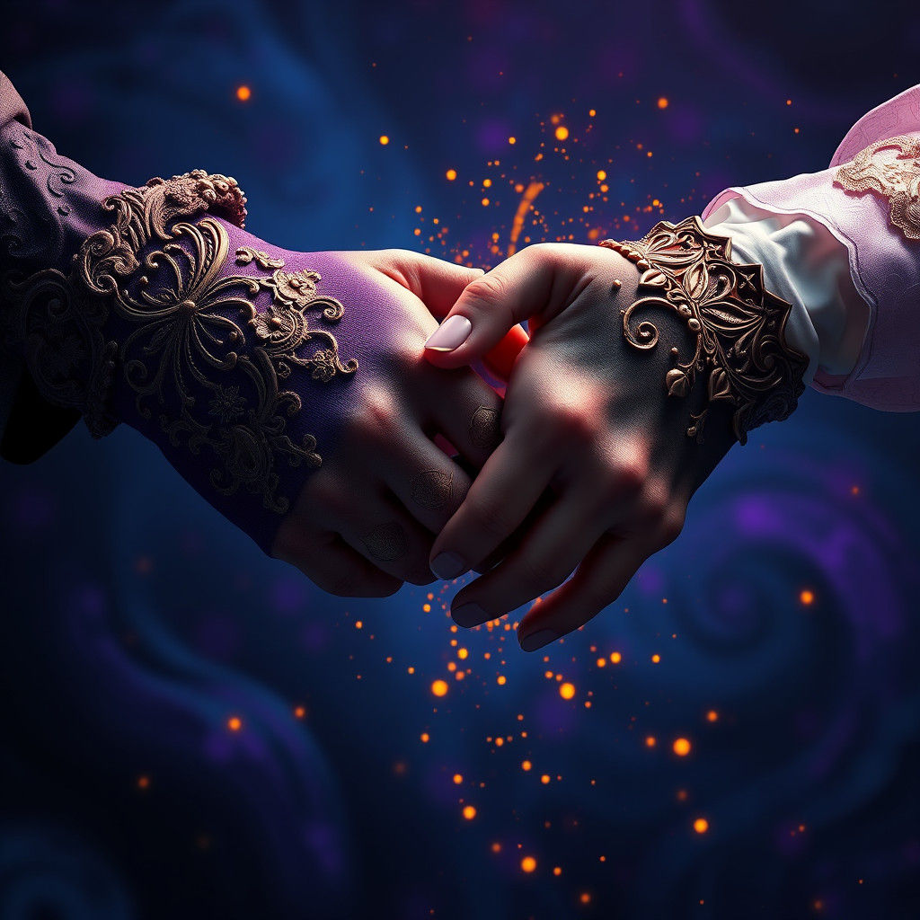 Longing Hearts Entwined in Vibrant, Fantasy Realms
