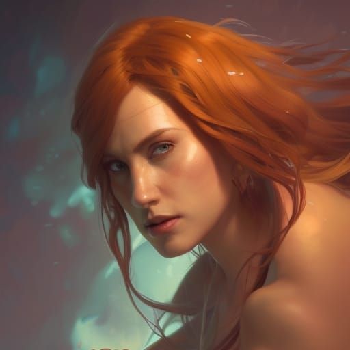 Ethereal Giantess in Vibrant Triadic Hues