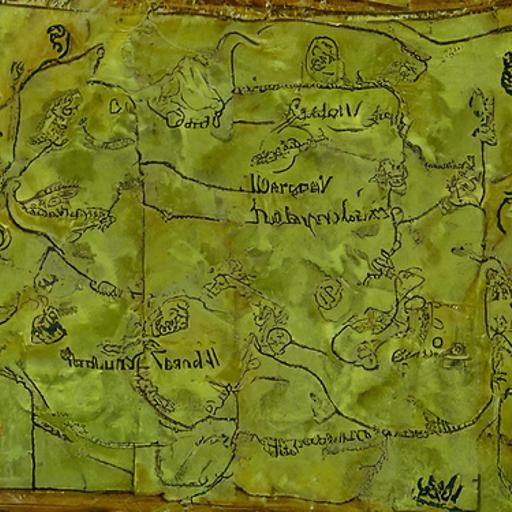 Fantasy Continent Map in Medieval Style