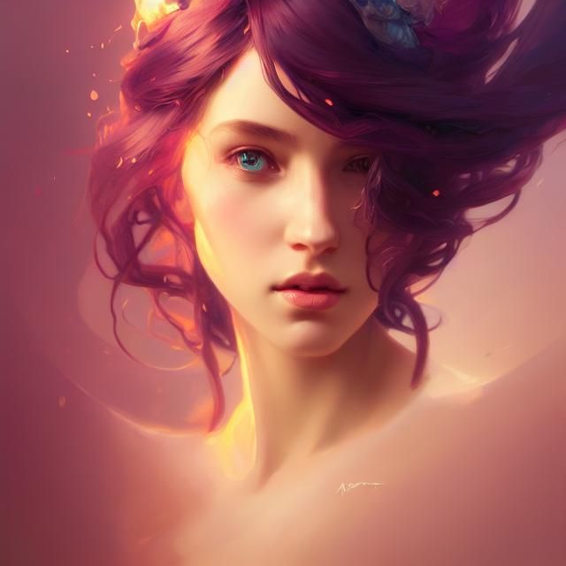Detailed Portrait of a Beautiful Princess in Splash Art Styl...