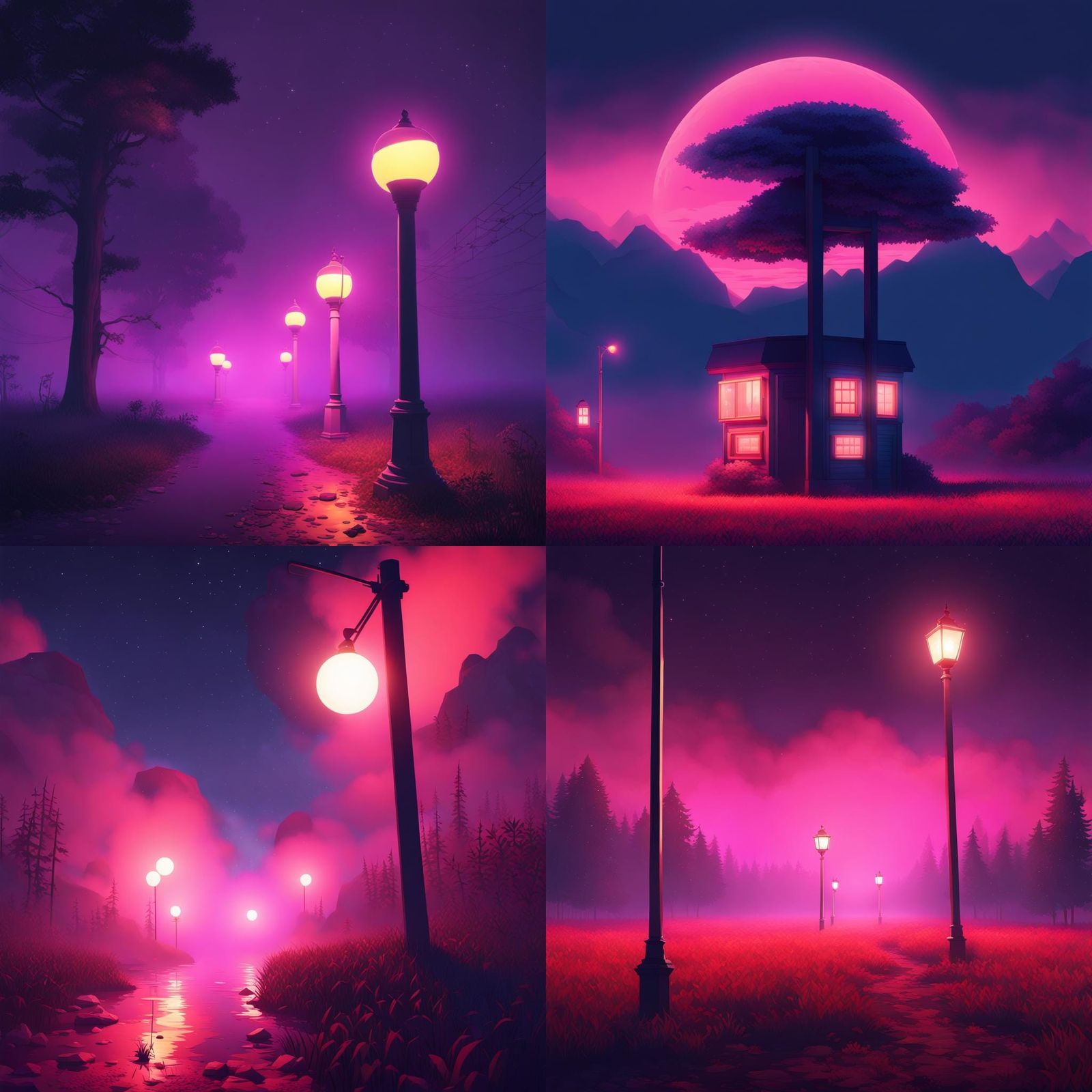 Surrealistic Liminal Scene in Low Poly Style