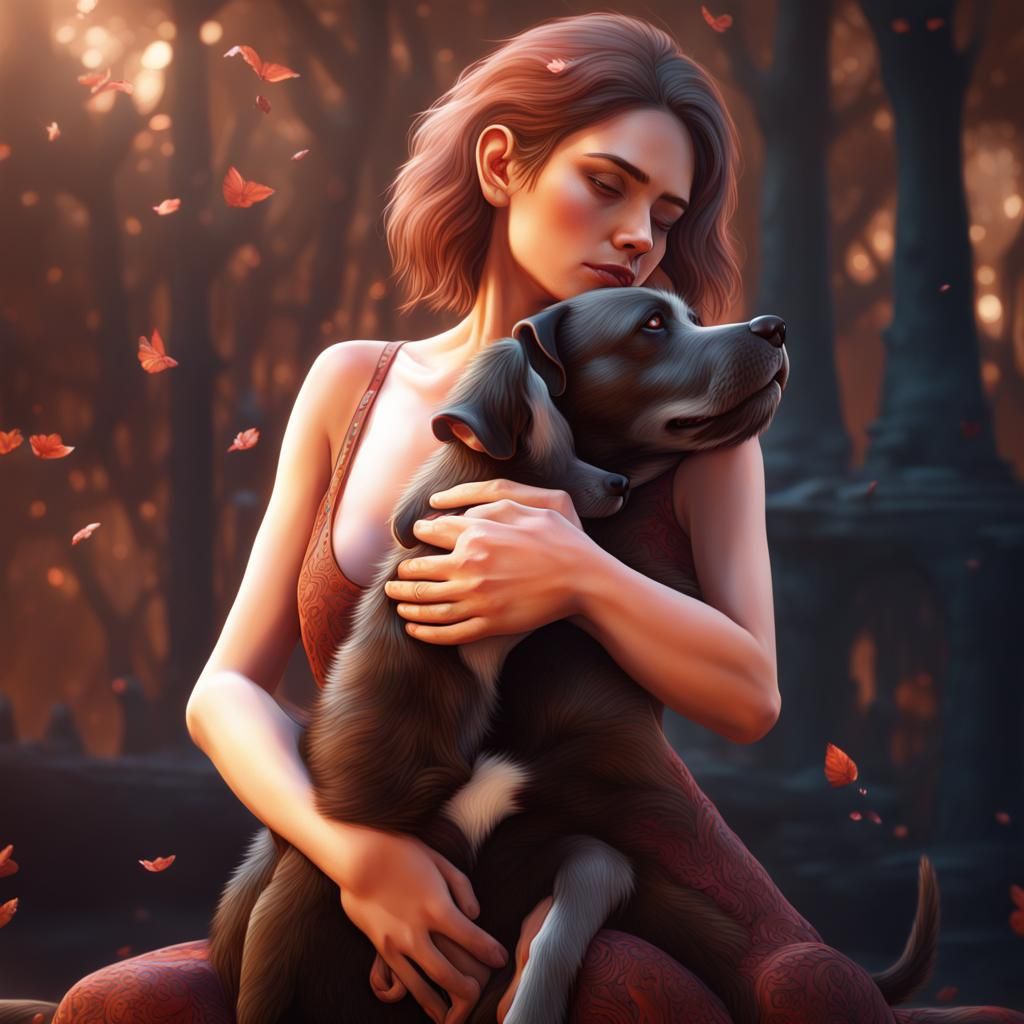 Woman Surrounded by Loyal Companions in Fantastical Breakup....