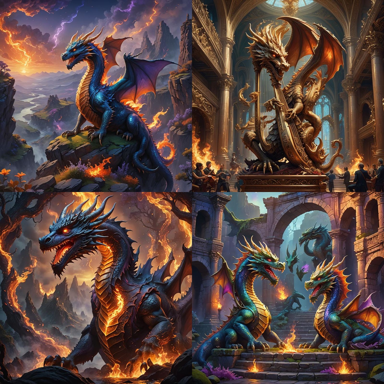 Epic Fantasy Dragon in Splendid Colors