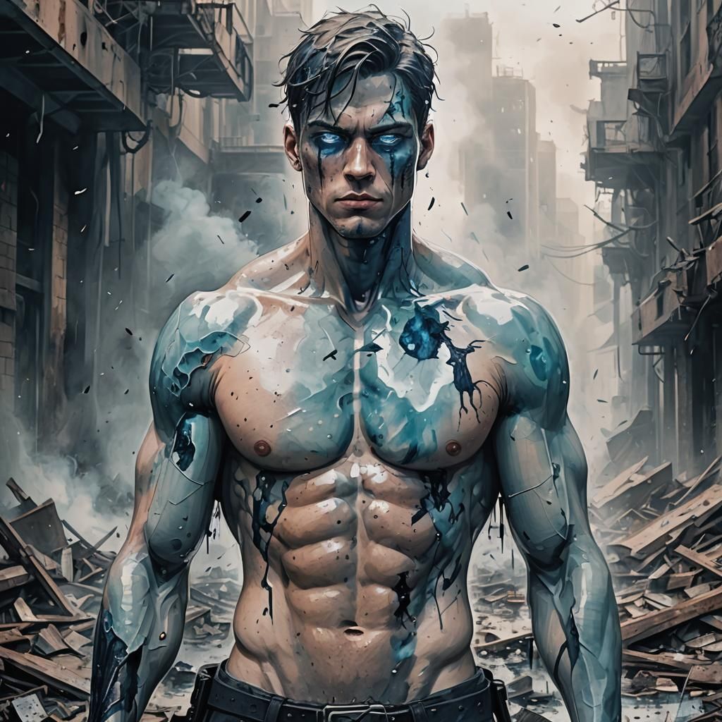 Cyborg Boyfriend Defiant in Chaotic Battlefield