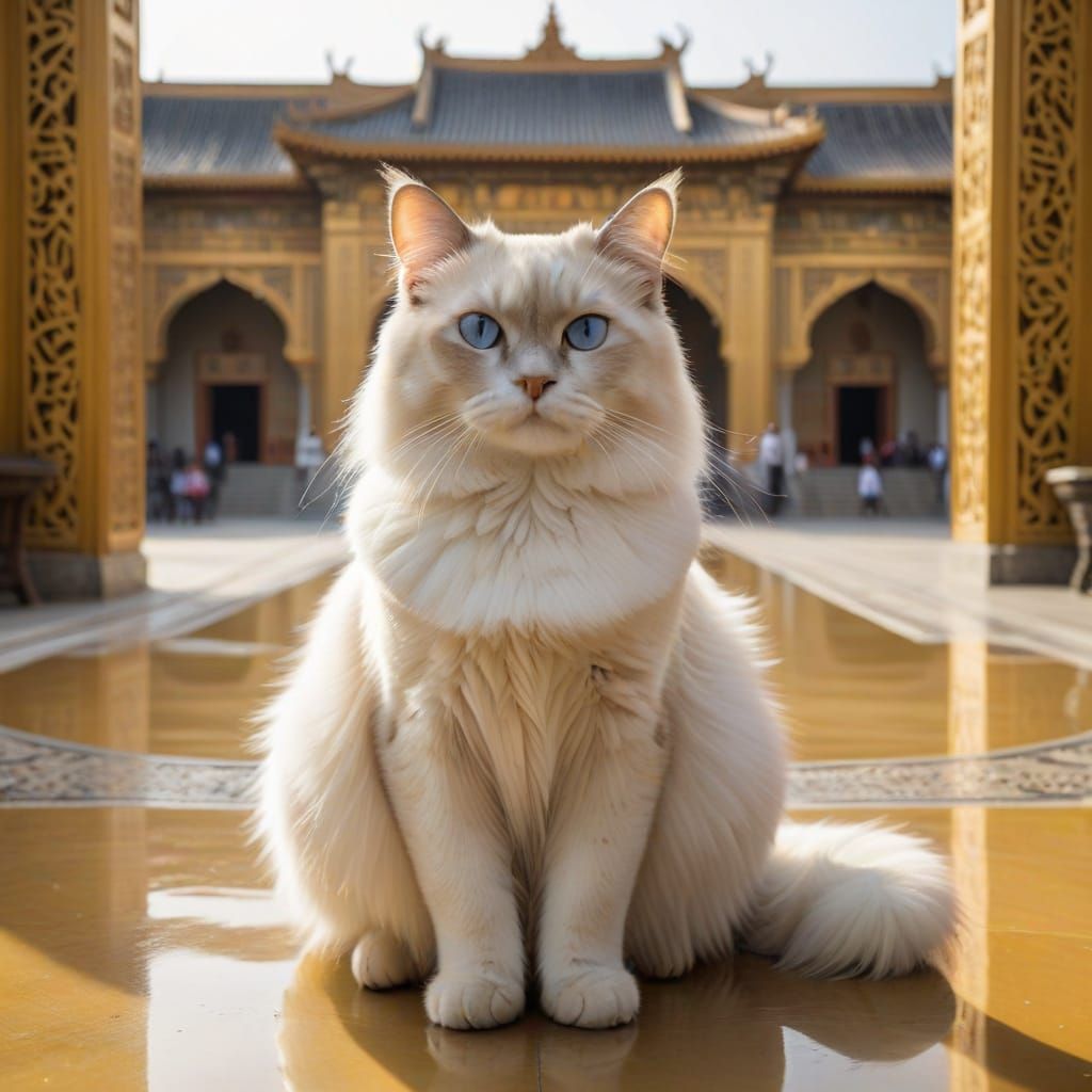 Colossal Birman Cat Rules Golden Palace
