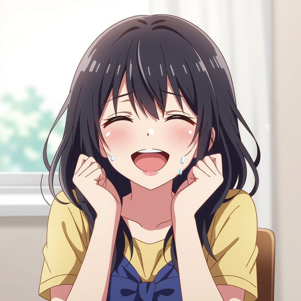 Anime Girl Laughing: A Joyful Illustration