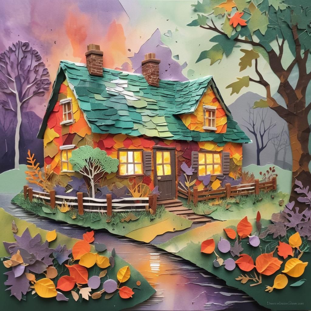 Autumn Abstract Papercraft Art