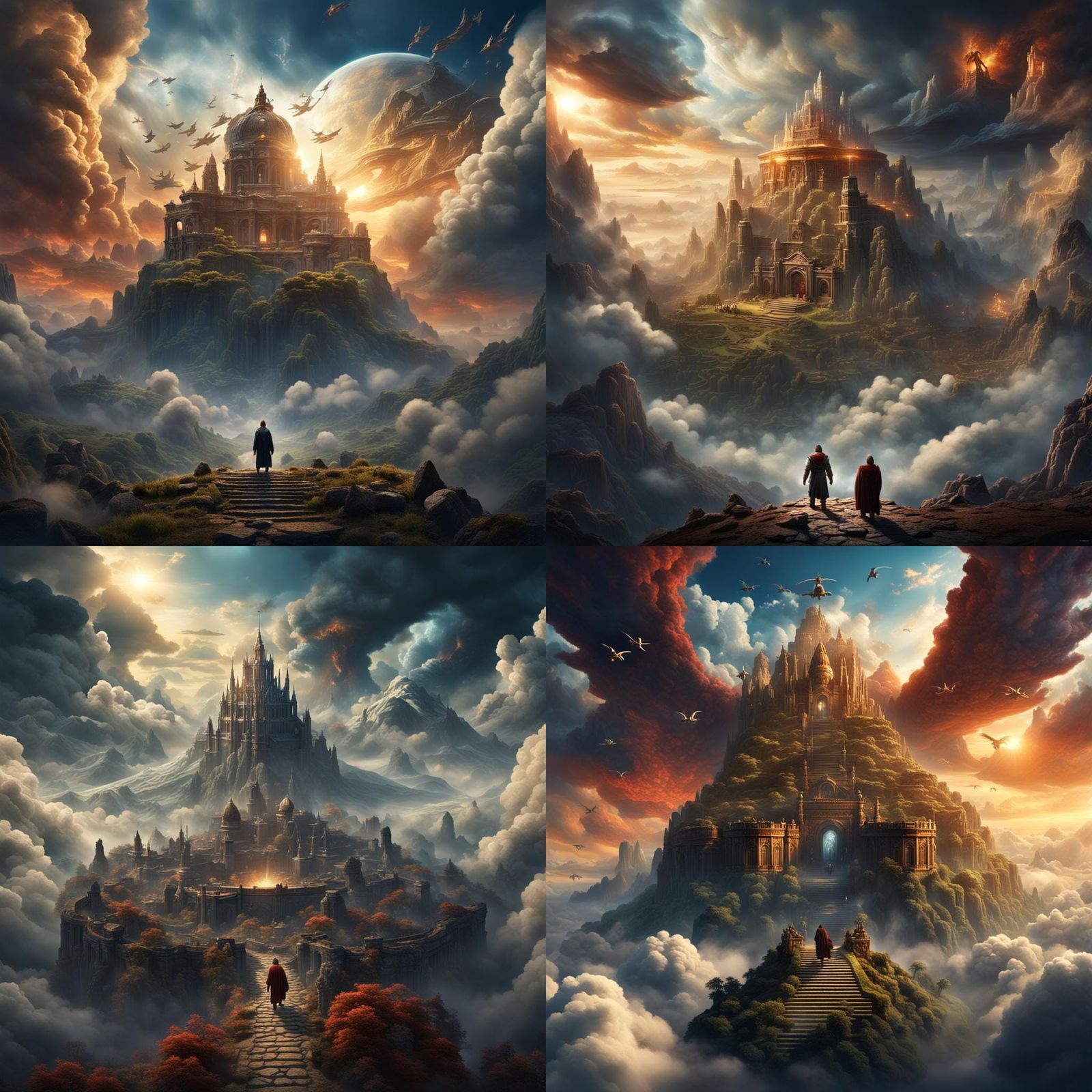 Angel Descends Upon Ancient of Days in Heavenly Realms