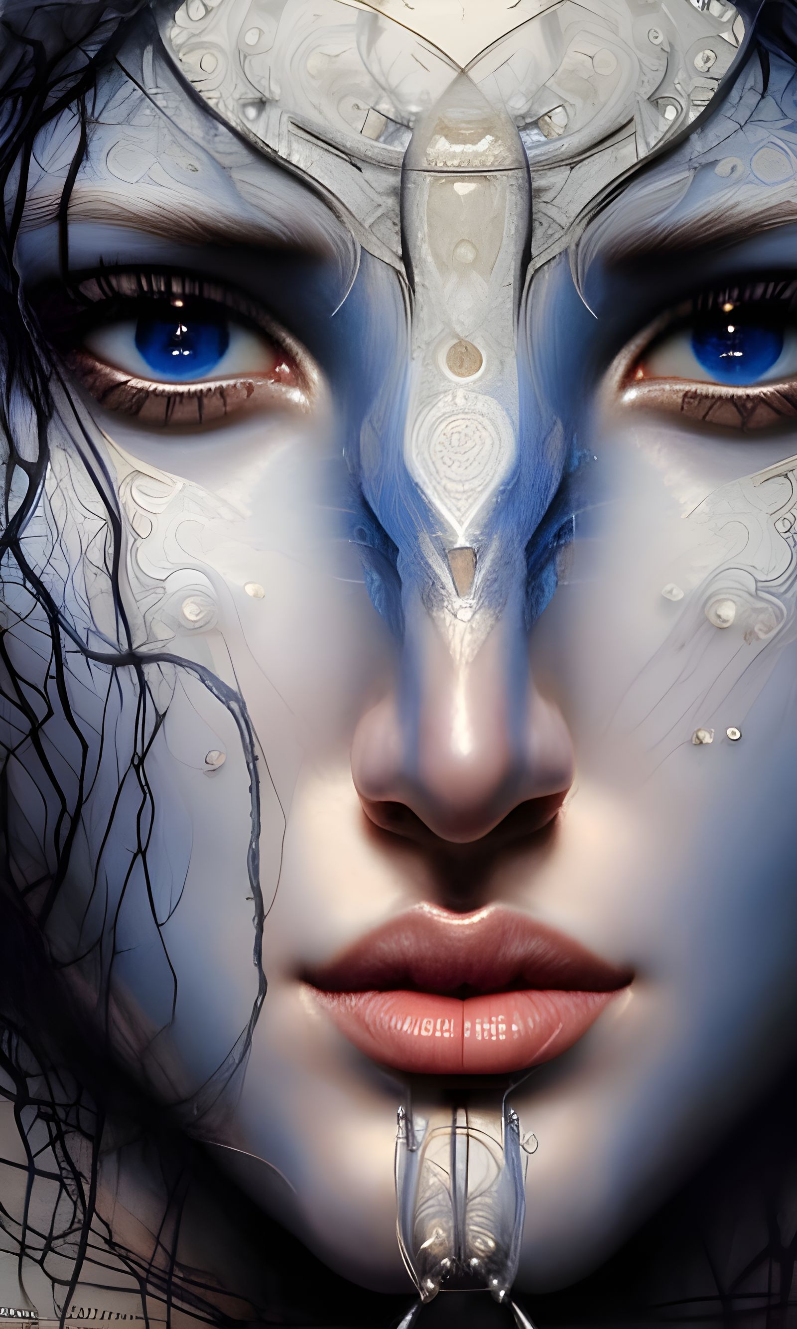 Symmetrical Goddess of Blue Lightning