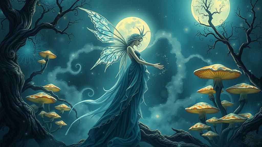 Majestic Fairy in Cosmic Dreamscape