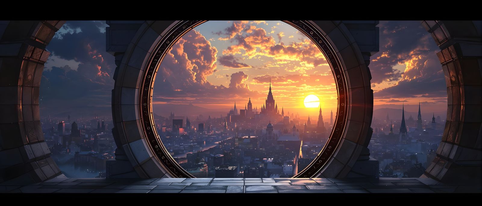 Elden Ring Cityscape at Sunset in Hyperrealistic Style
