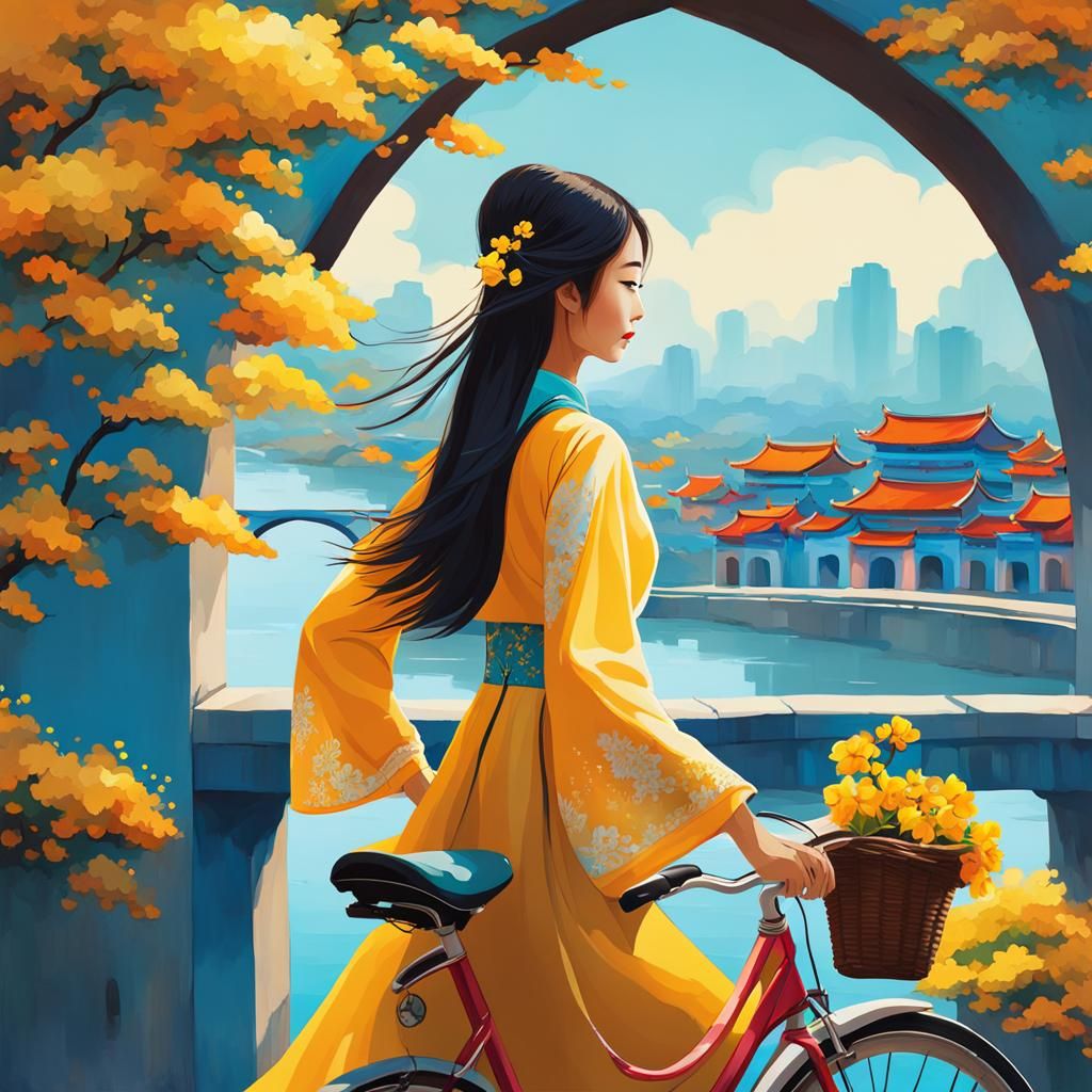Surreal Vietnamese Beauty Pedals Through Flawless Art