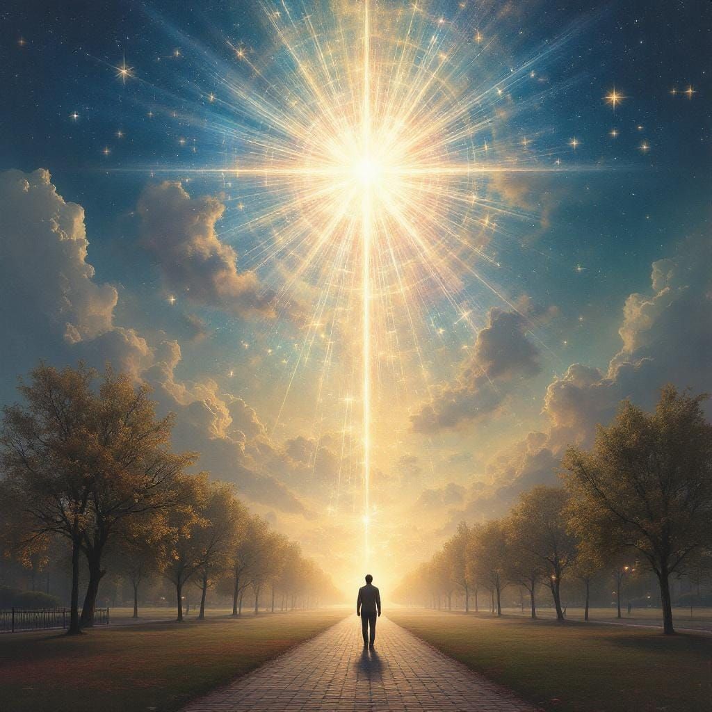 Luminous Soul Ascending as Hyperrealistic Oil Painting