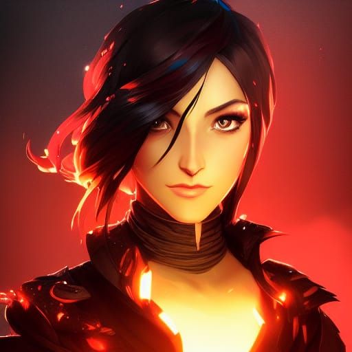 Cinder Fall Portrait in Hyperdetailed Style