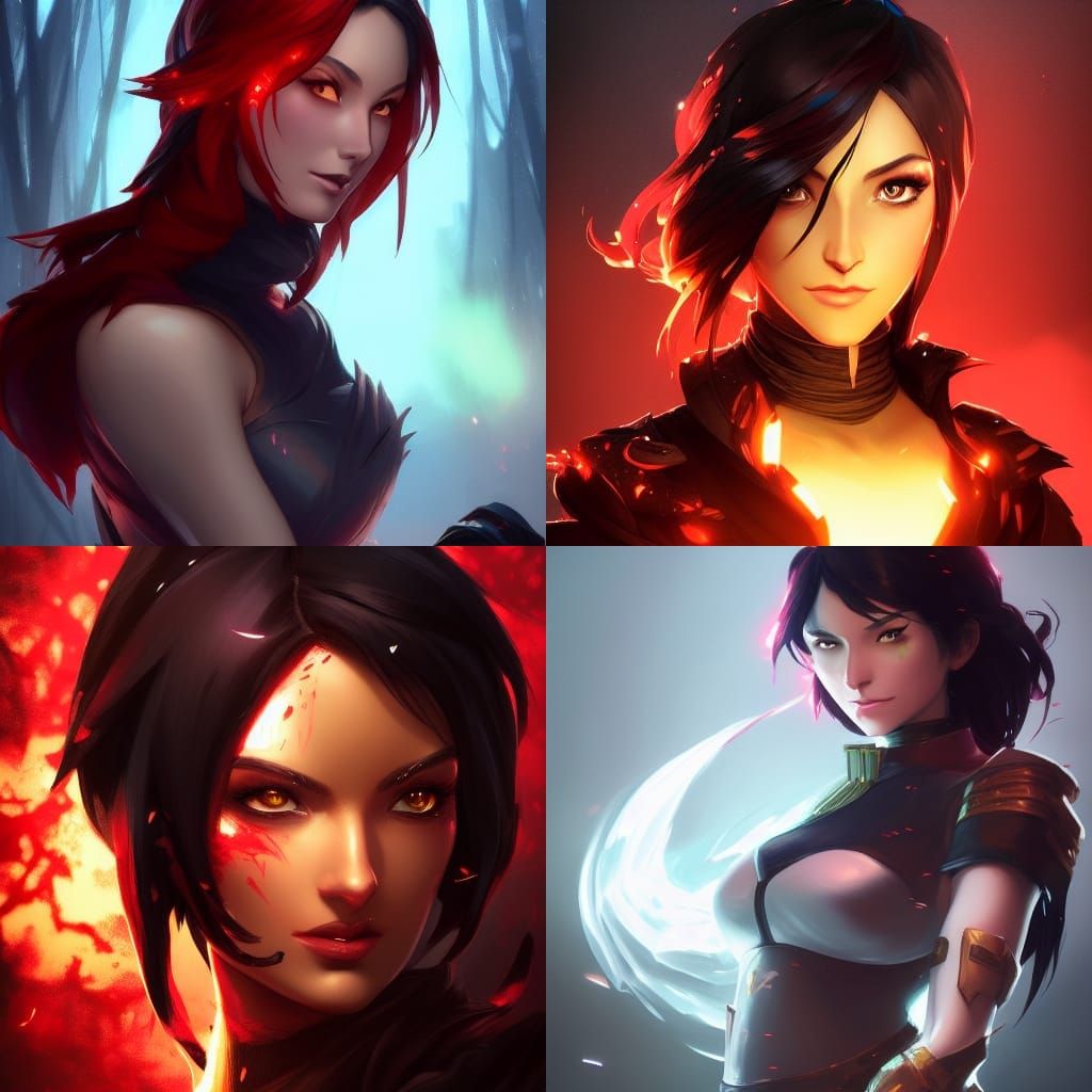 Ethereal Portrait of Cinder in Triadic Hues