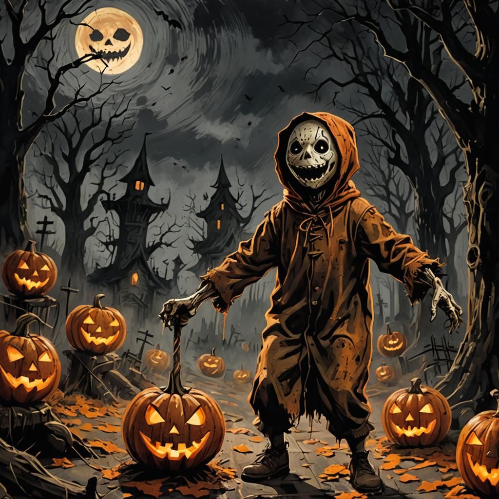 Trick 'r Treat Masterpiece in Eerie Halloween Setting